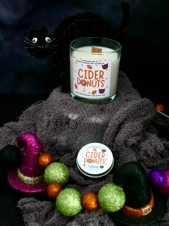 Cider Donut Wood Wick Candle for wholesale by Apothecary 51