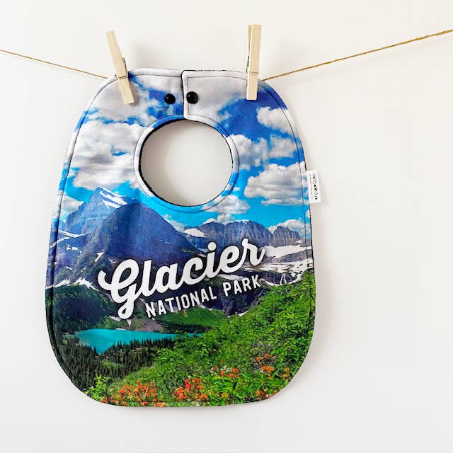 Glacier National Park Baby Bib for wholesale by Hip Violet