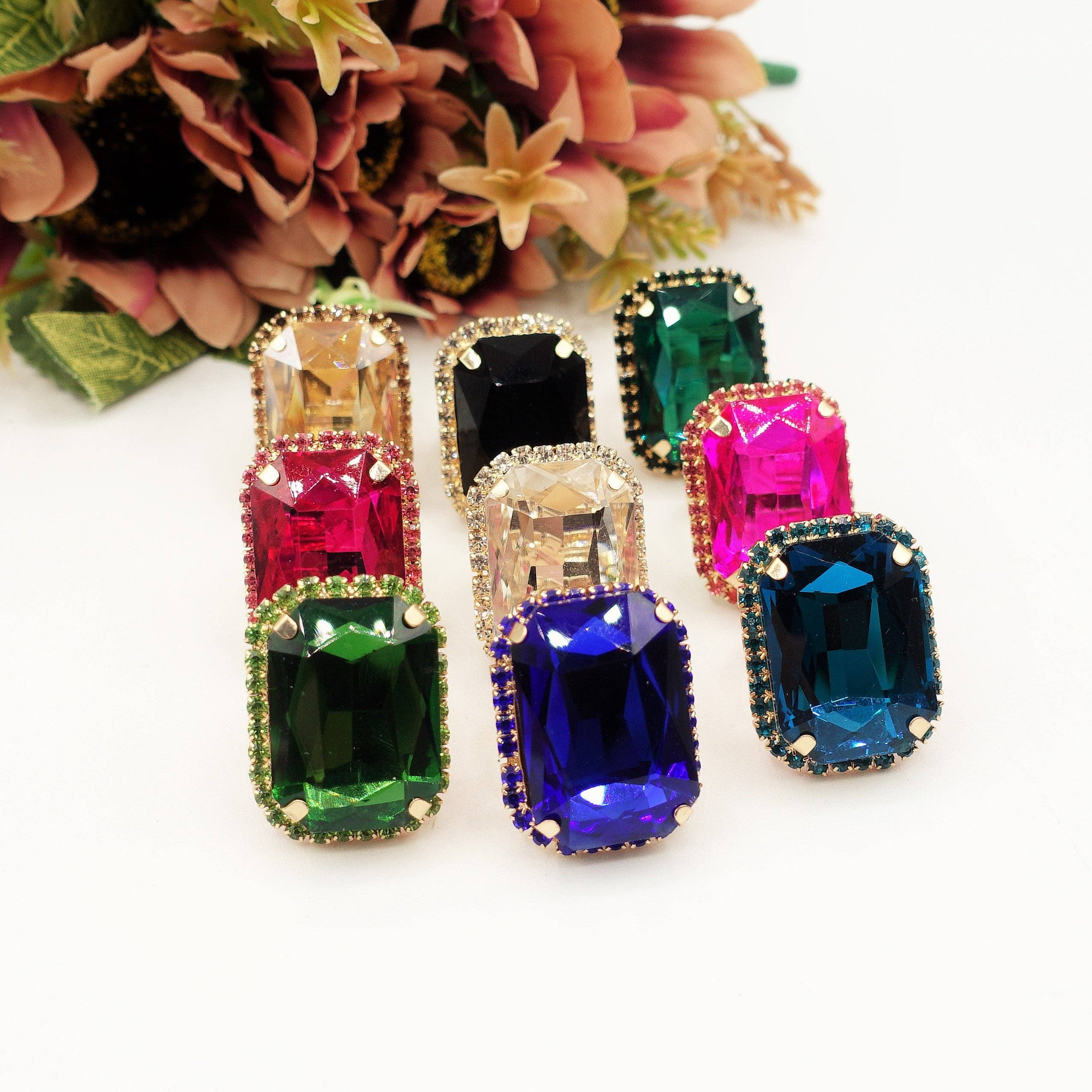 Daemon srls - Wholesale Cocktail/Statement Ring - ARIEL - ANELLO regolabile con pietra sfaccettata e zirconi6