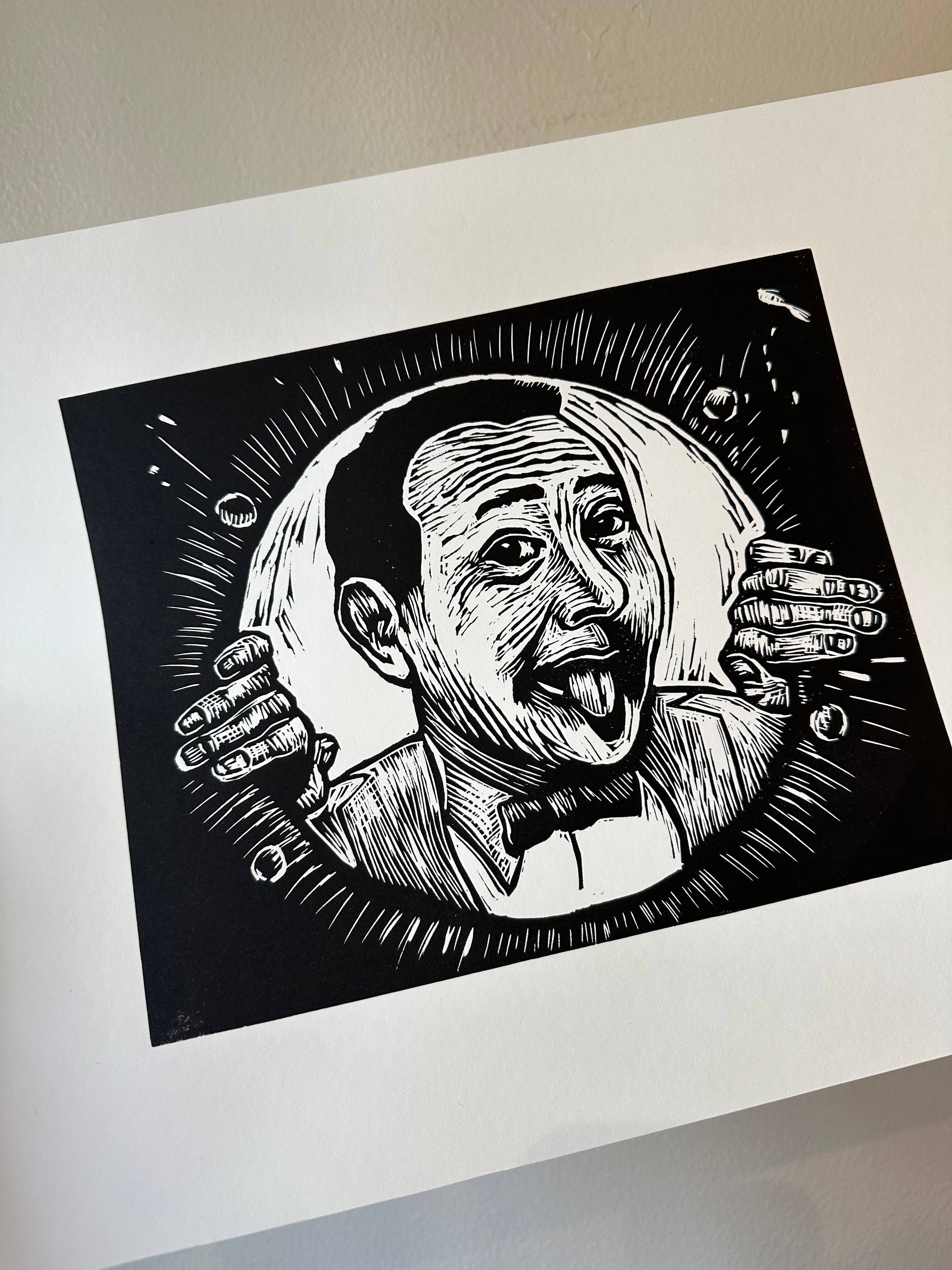 Horse & Hare - Wholesale Art Print - Pee Wee Linocut Portrait Wall Art 3