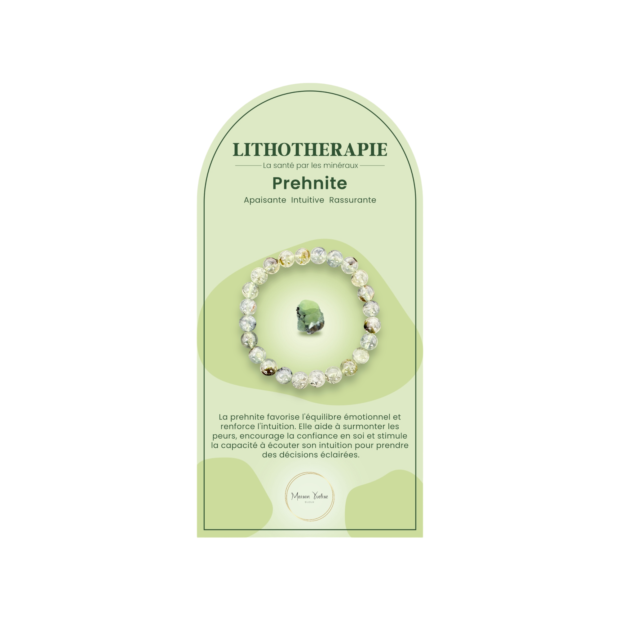 Maison Yvelise – wholesale Bönearmband – Prehnite natursten armband (Grön)0