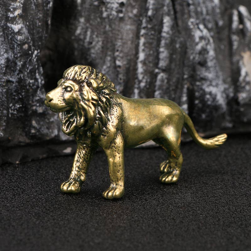 Gemcohub - Wholesale Decorative Figurine - Brass Domineering Lion Animal Ornaments Miniature Model4