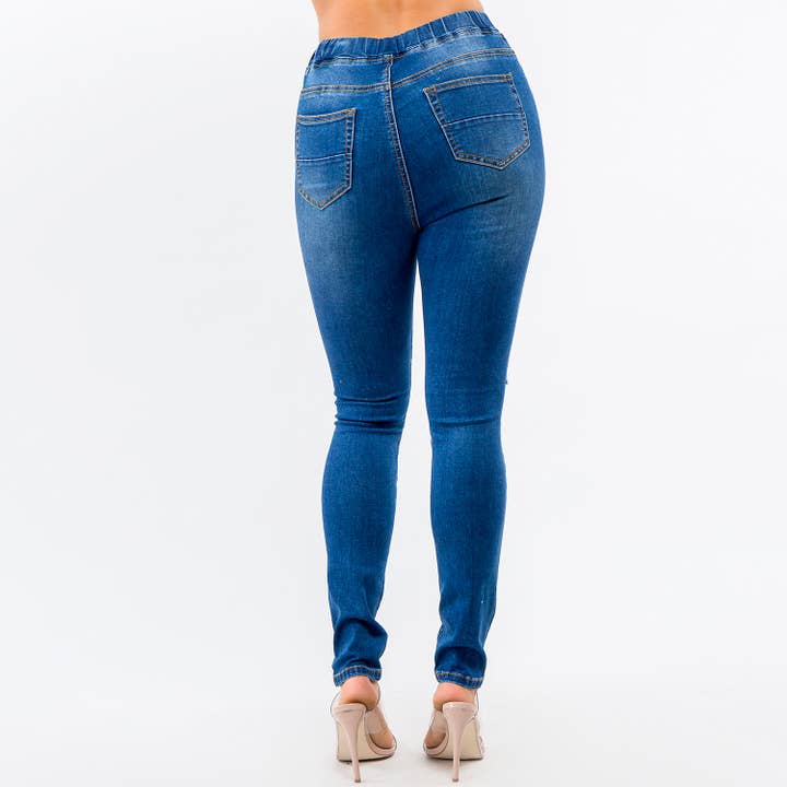 American Bazi - Wholesale Jeans - Women's - HIGH WAIST DISTRESSED MOTO JOGGERS-RJJ20433