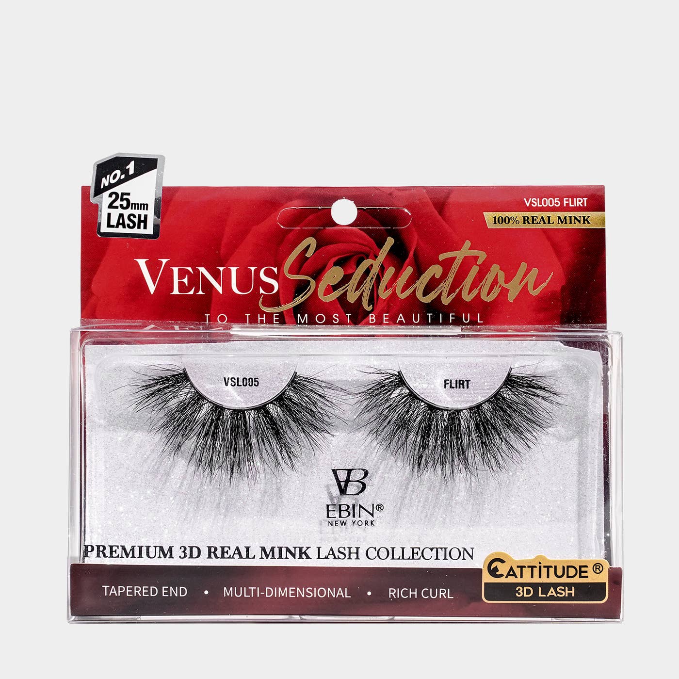 EBIN NEW YORK - Vente Faux cils - Cils 3D Venus Seduction en vison véritable, 25 mm4