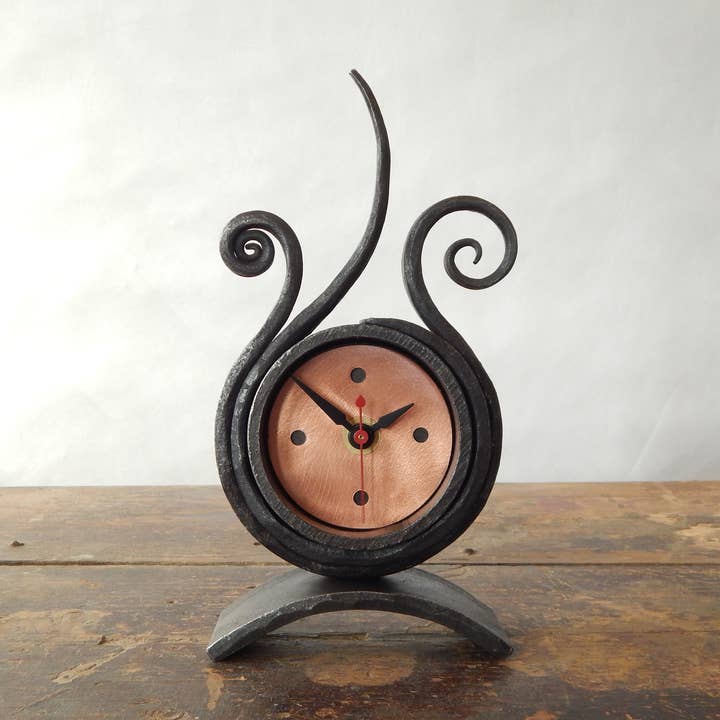 Desk Clock #133 for wholesale by Blackthorne Forge