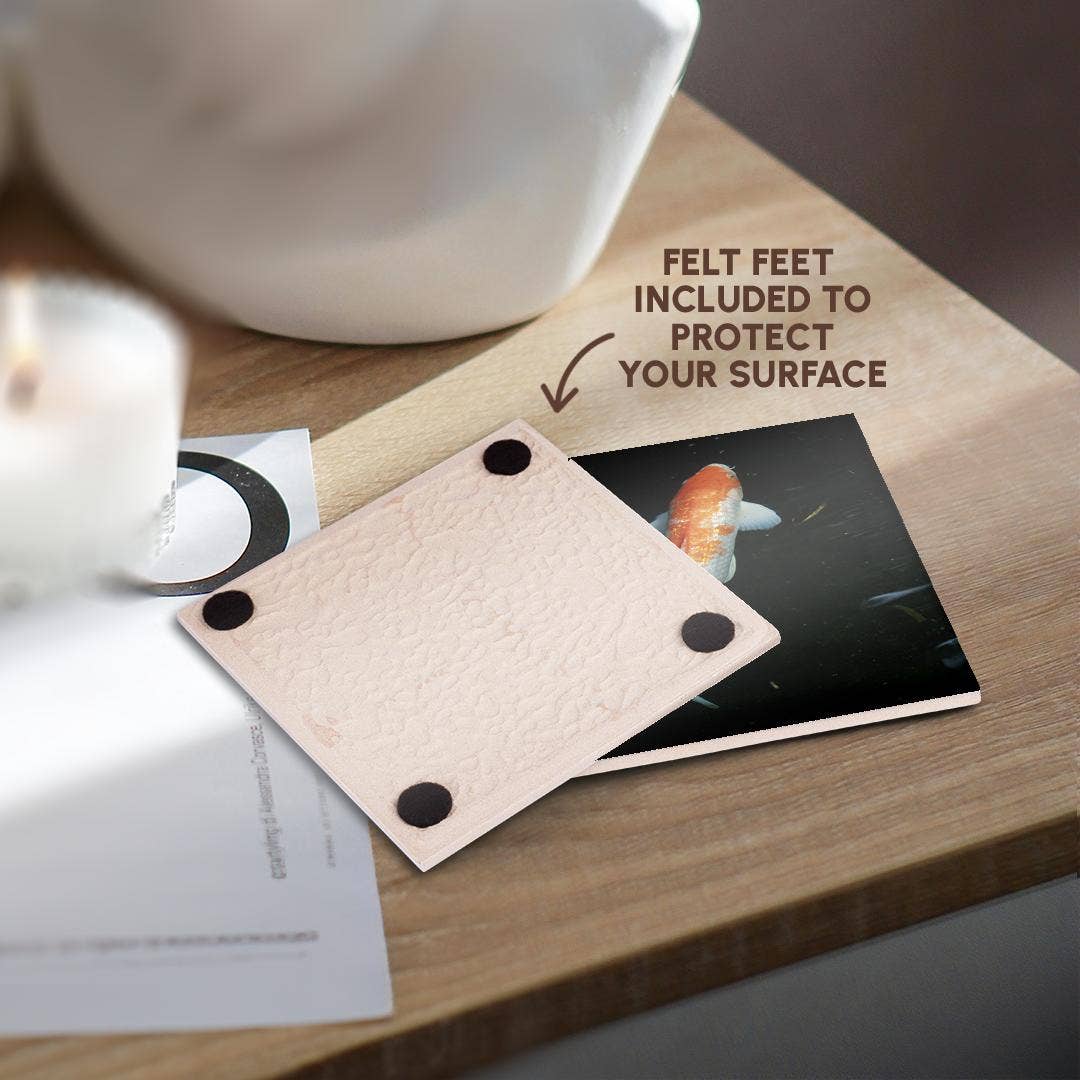 3dRose - Wholesale Coasters - 3dRose, Orange White Colors Koi Fish, Coaster3