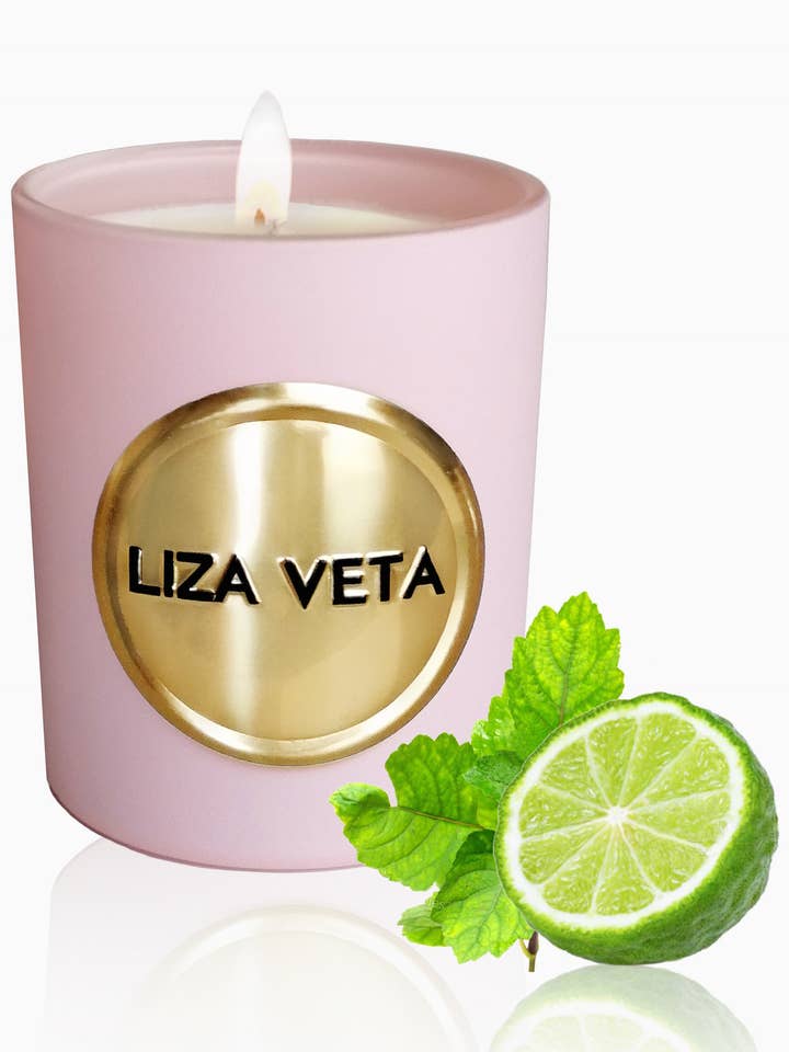 Bergamot & Patchouli Scented Candle - Pink Matte for wholesale by LIZA VETA