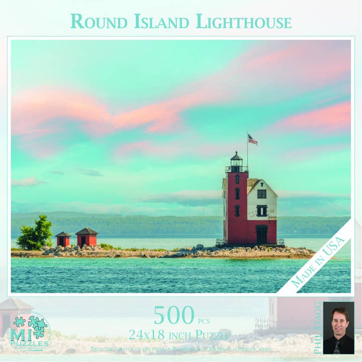 Phil Stagg Photography - Wholesale Puzzle - Adult - ROUND ISLAND LIGHTHOUSE - 500 Piece Puzzle
