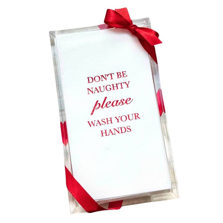Christmas Acrylic Tray with Guest Towels for wholesale by Lined Design