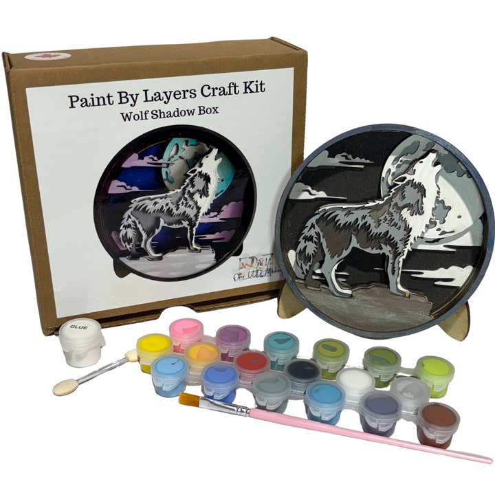 Wolf Shadow Box Kit for wholesale by Our Little Makery