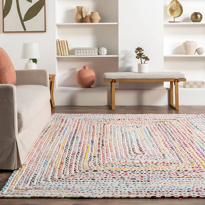 COZY HOMES COLLECTION - Wholesale Area Rug - Handmade Braided Cotton & Jute Chindi Multicolor Area Rugs