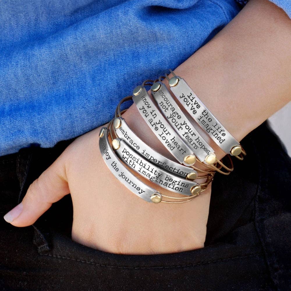 Sweet Romance Jewelry - Wholesale Bangle Bracelet - Inspirational Message Bar Bangle Bracelets25