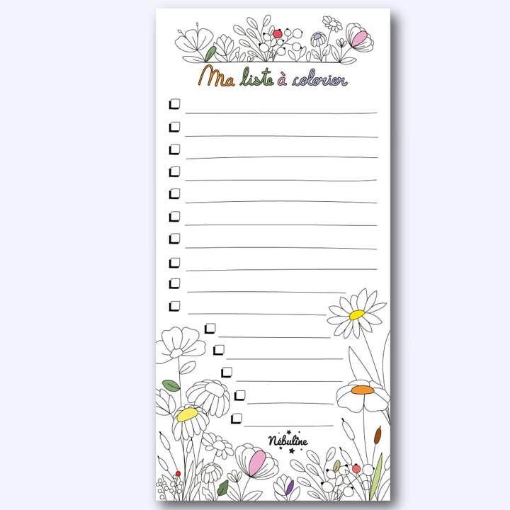 To Do List "Ma liste à colorier" pour la vente par Nébuline
