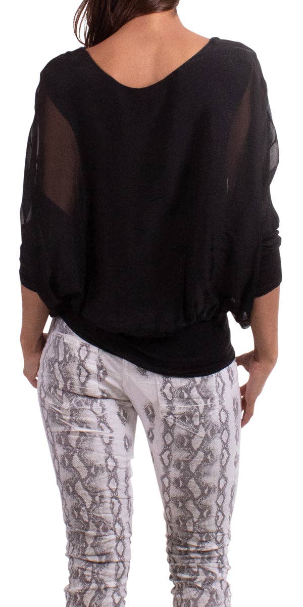 Gigi Moda - Wholesale Blouse - Women's - Sheer Batwing Blouse43