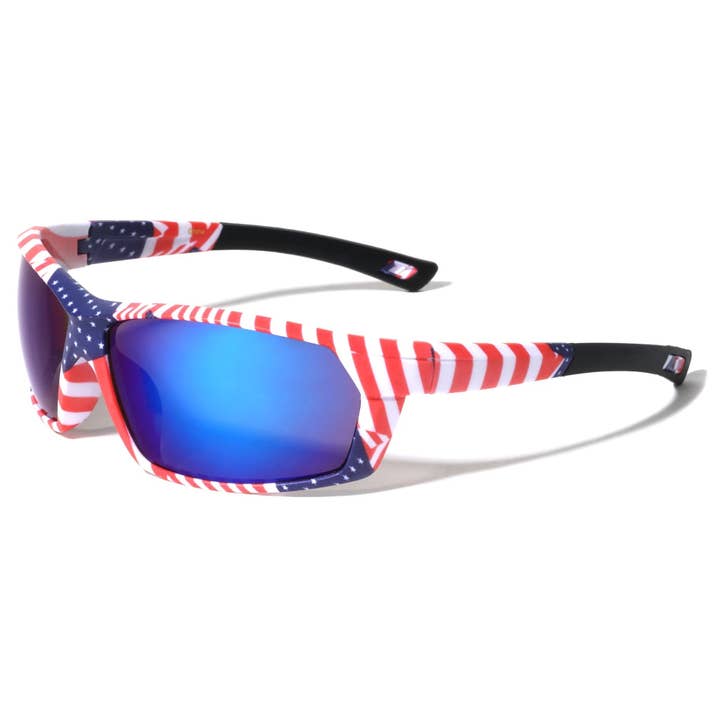 Sunrayzz Imports - Wholesale Sunglasses - Unisex - Rectangle Sports Sunglasses bp0210-flag