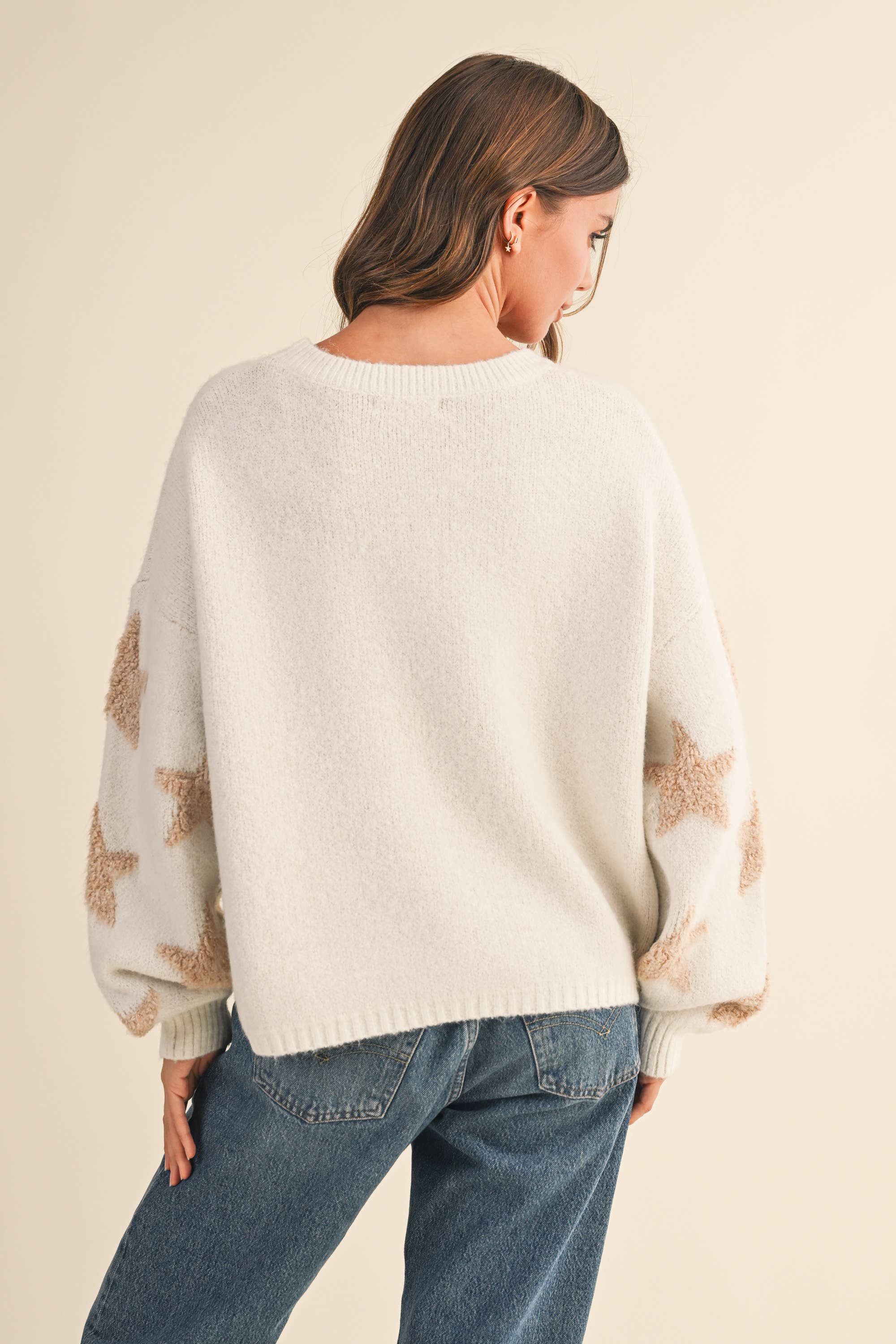 Klesis - Wholesale Knit Sweater - Women's - IT4427 STAR CONTRAST SWEATER TOP17