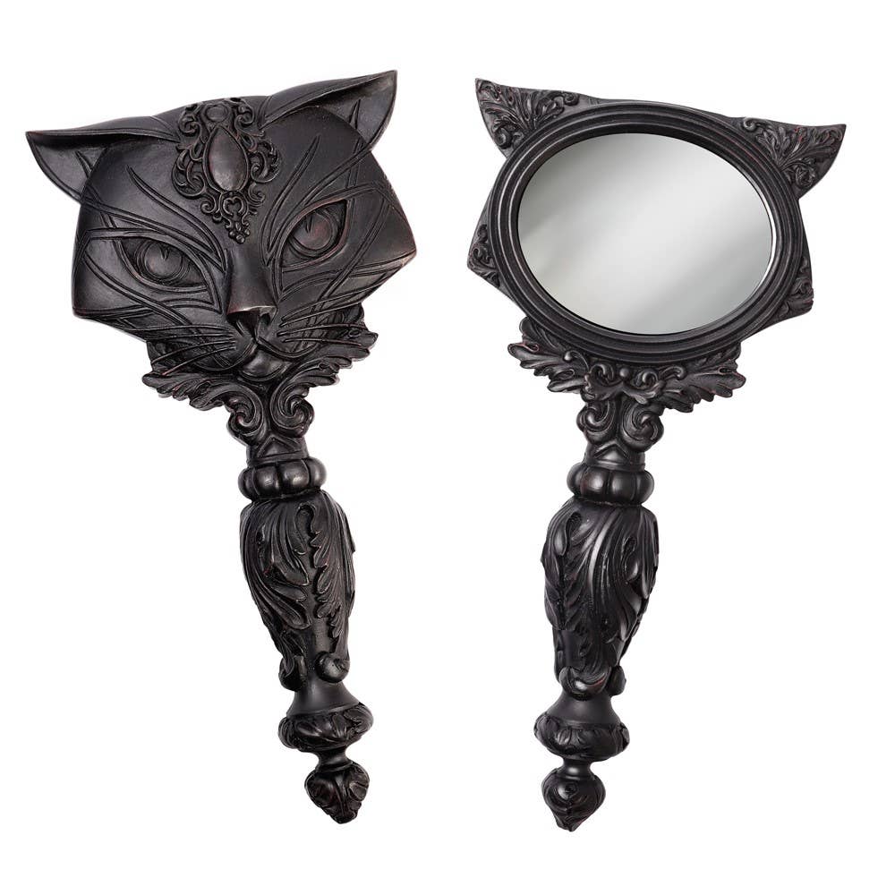 Alchemy Of England (Alchemy USA Distributor) - Wholesale Vanity Mirror - Sacred Cat Hand Mirror (Black) (Mirror)2