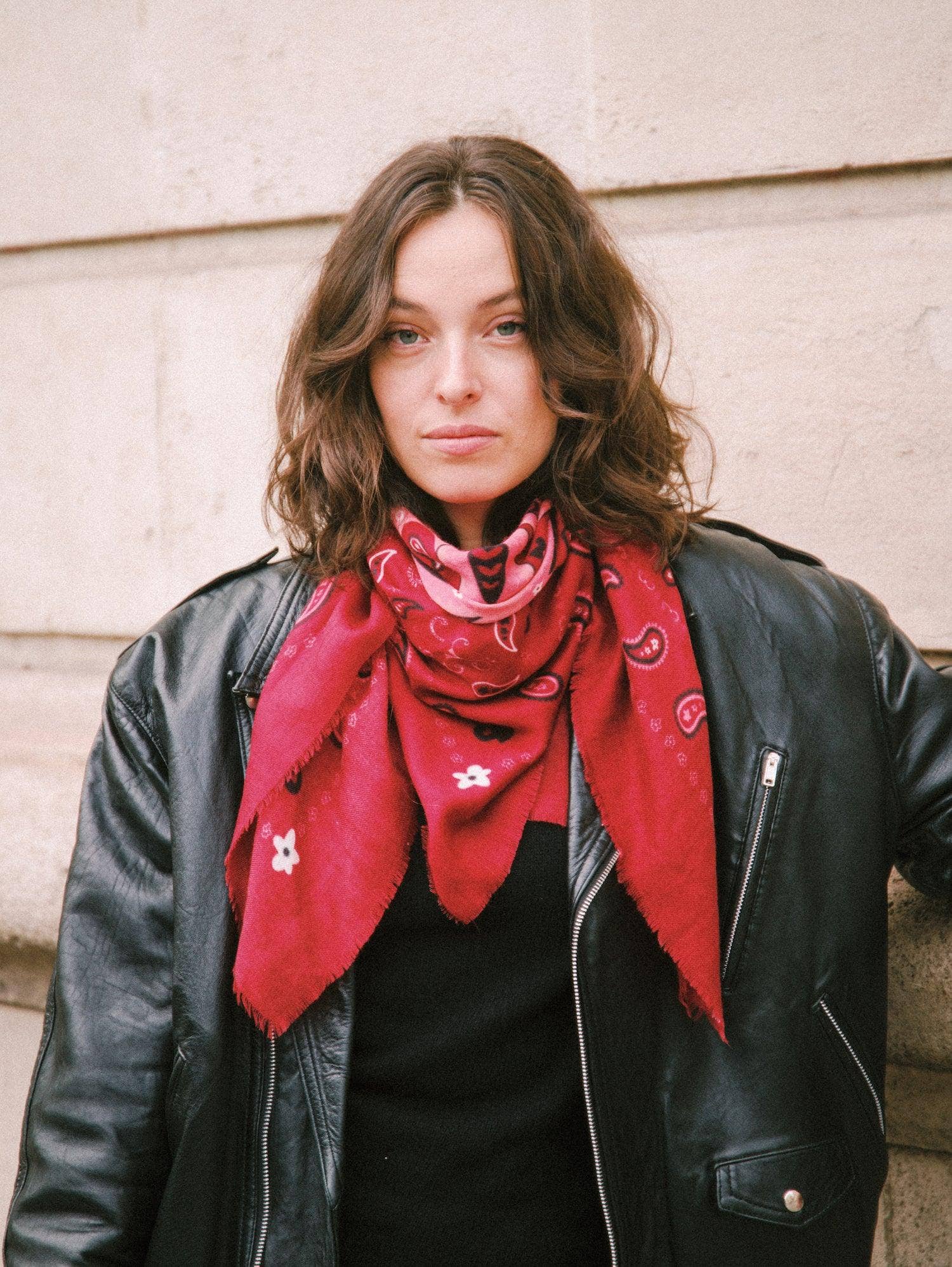 Indira Red Cashmere Scarf for wholesale on Faire1