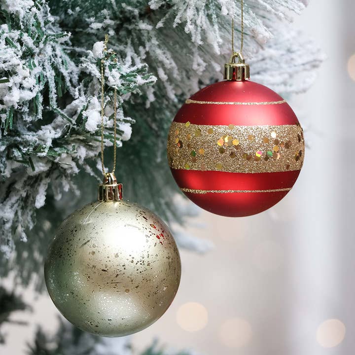 OrnamentallyYou – wholesale Ornament set – Charming Set of 35 Red and Gold Color Ornament Baubles4