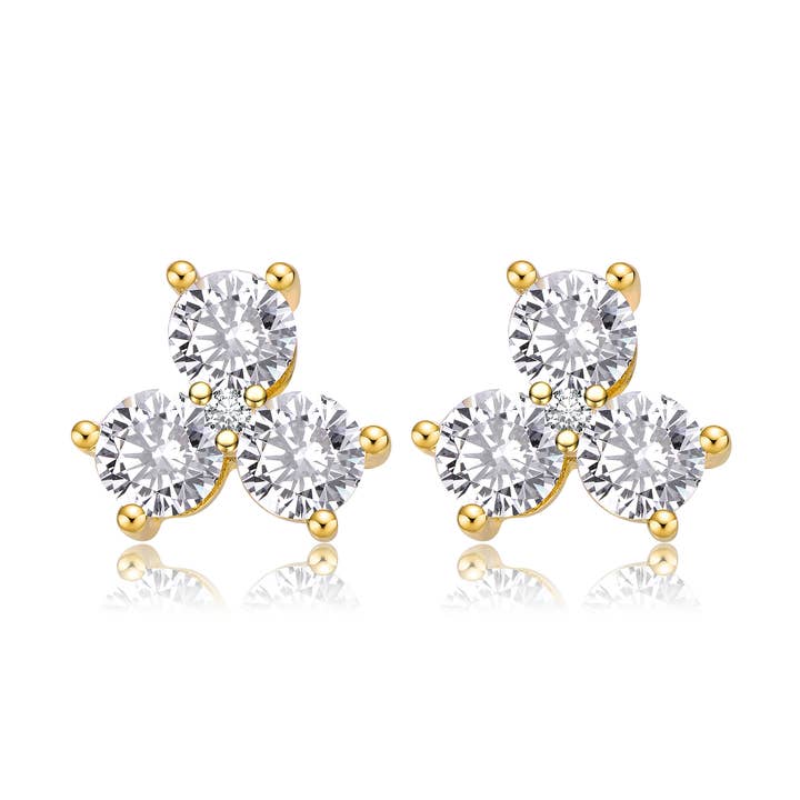 Orecchini a perno in argento Sterling con zirconi cubici per la vendita all'ingrosso da parte di Genevive