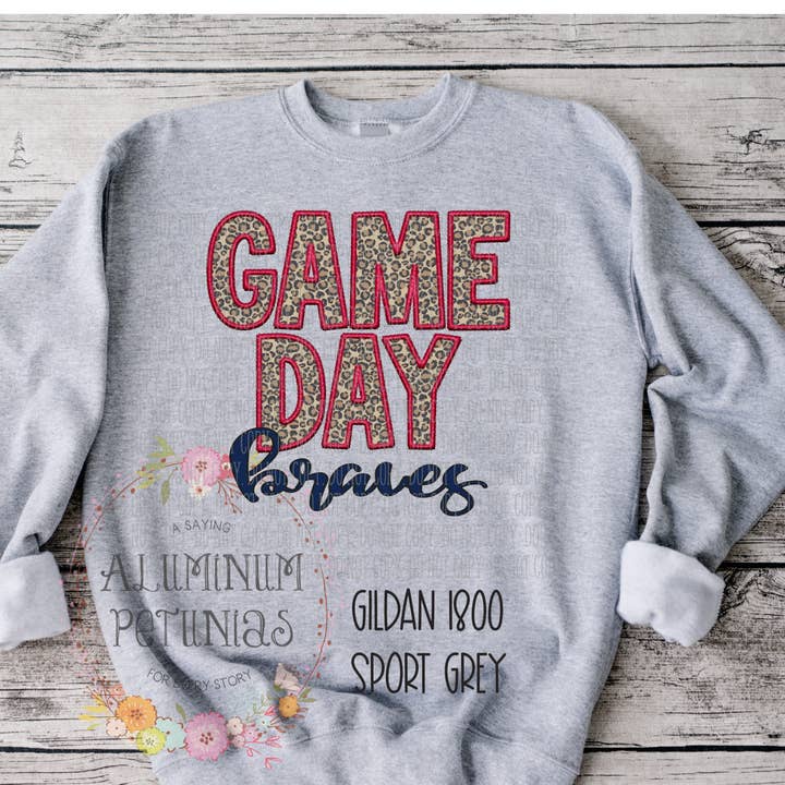 Aluminum Petunias - Wholesale Sweatshirt - Women's - Game Day Faux Embroidery Graphic Tee8