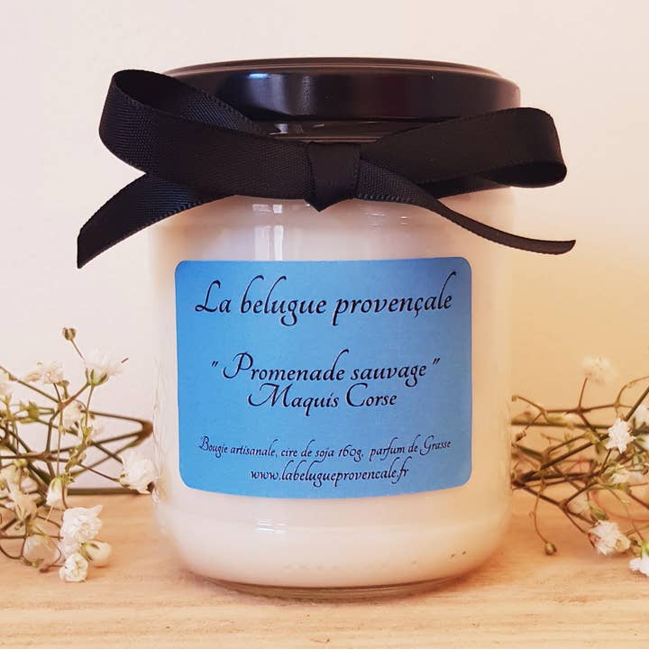 “Promenade Sauvage” Corsican Maquis Candle for wholesale by La belugue provençale