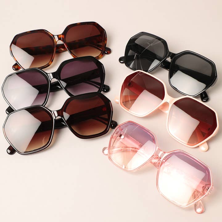 ASSORTED COLOR Women's Oversized Hexagon Shape Sunglasses for wholesale on Faire