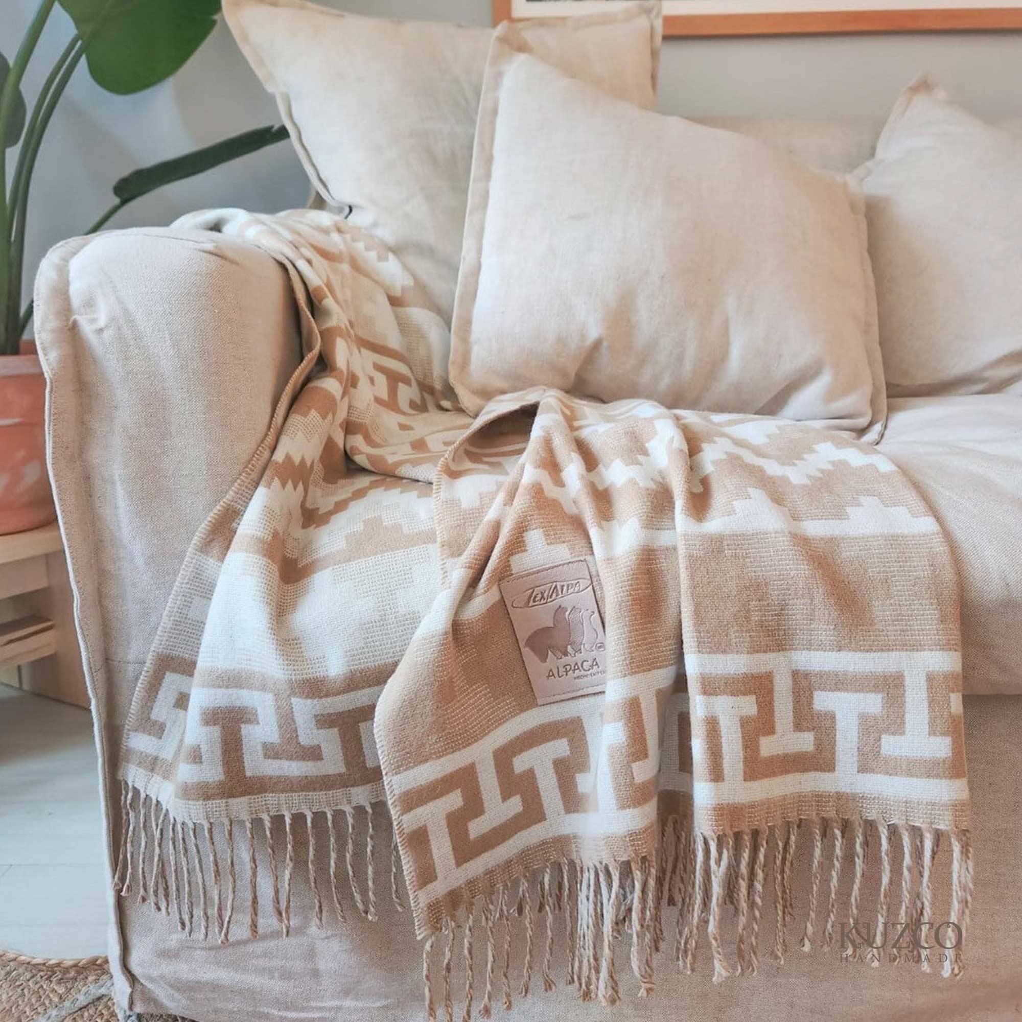 KuzcoHandmade - Venta al por mayor Mantas de sofá - Manta mezclada de alpaca peruana, mantas de lana12