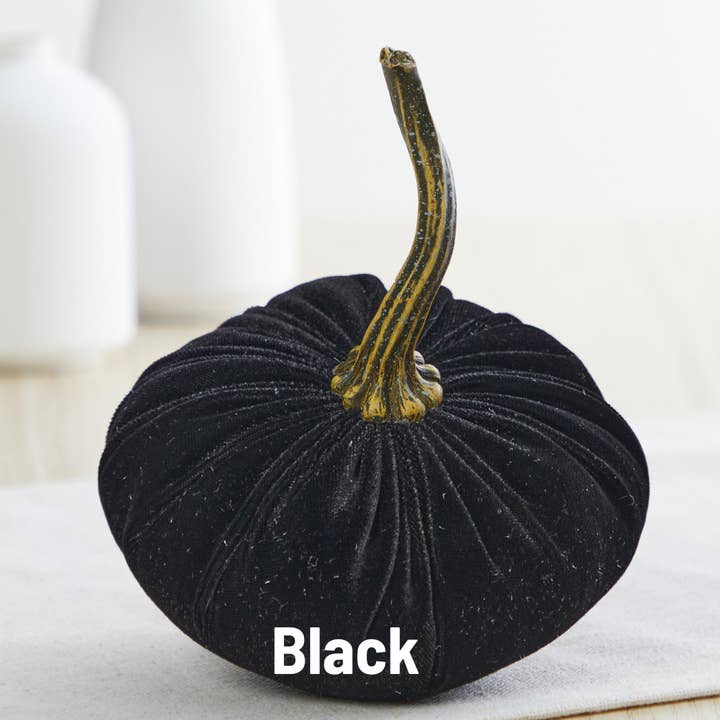 Your Heart's Content - Wholesale Decorative Tabletop Object - Pumpkin Small Velvet, Halloween mantel, Autumn table, Gift33