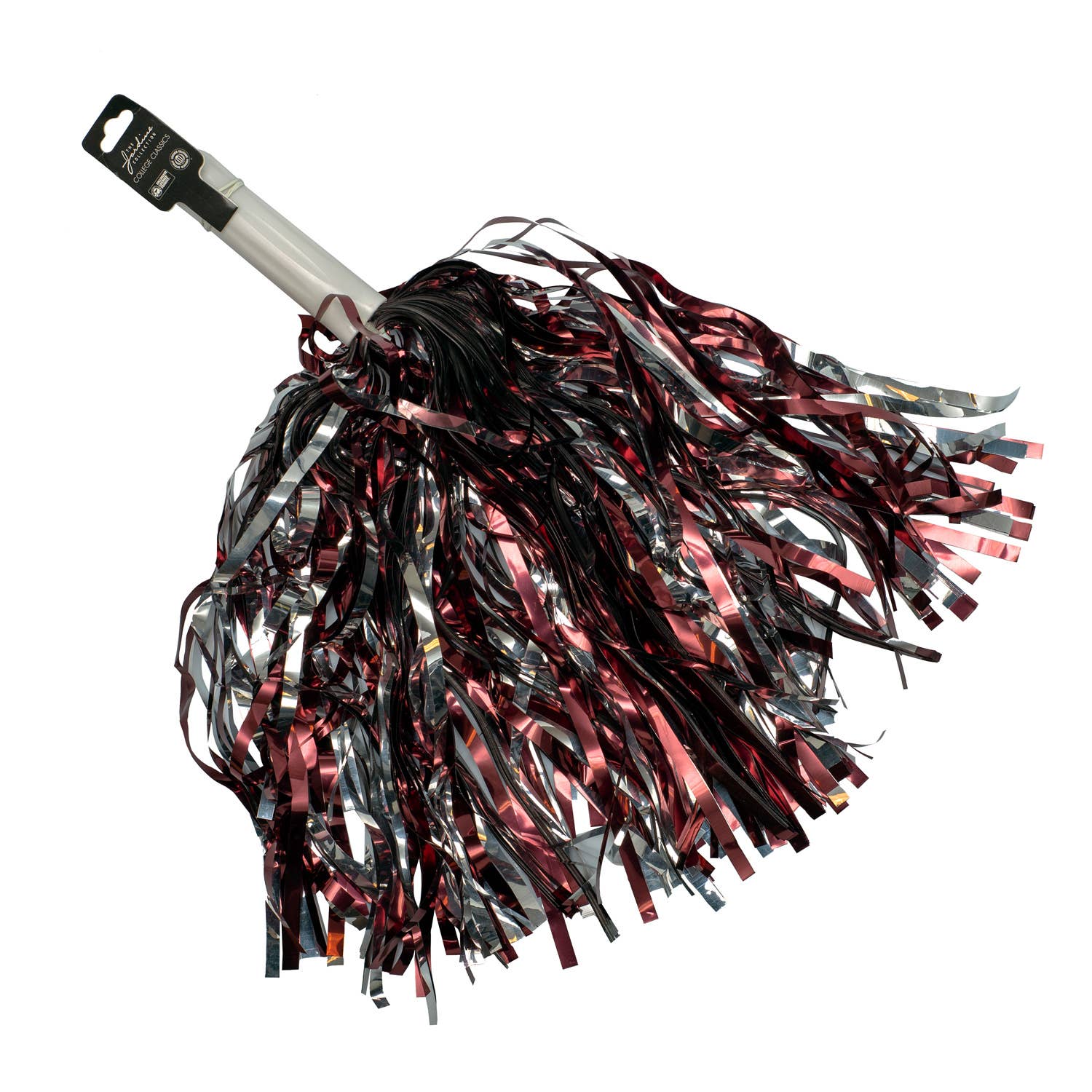 KH Sports Fan - Wholesale Sporting Accessories - Maroon Silver Shimmer Pom Poms School Spirit Tailgate0