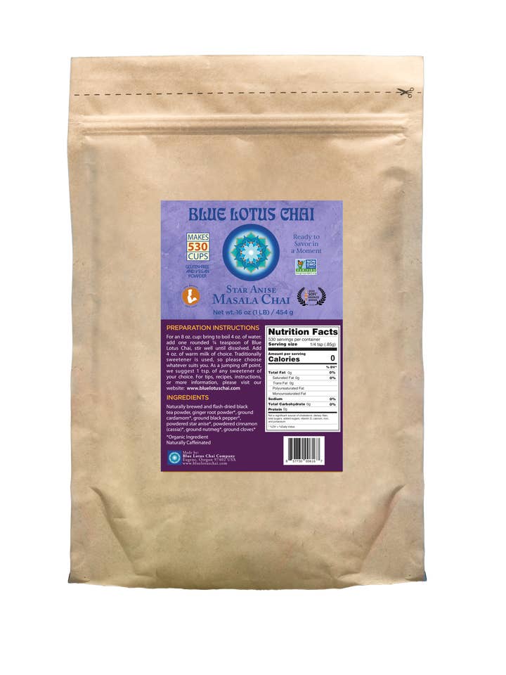 Star Anise Masala Chai - Zak van één pond (530 kopjes) voor wholesale door Blue Lotus Chai Company