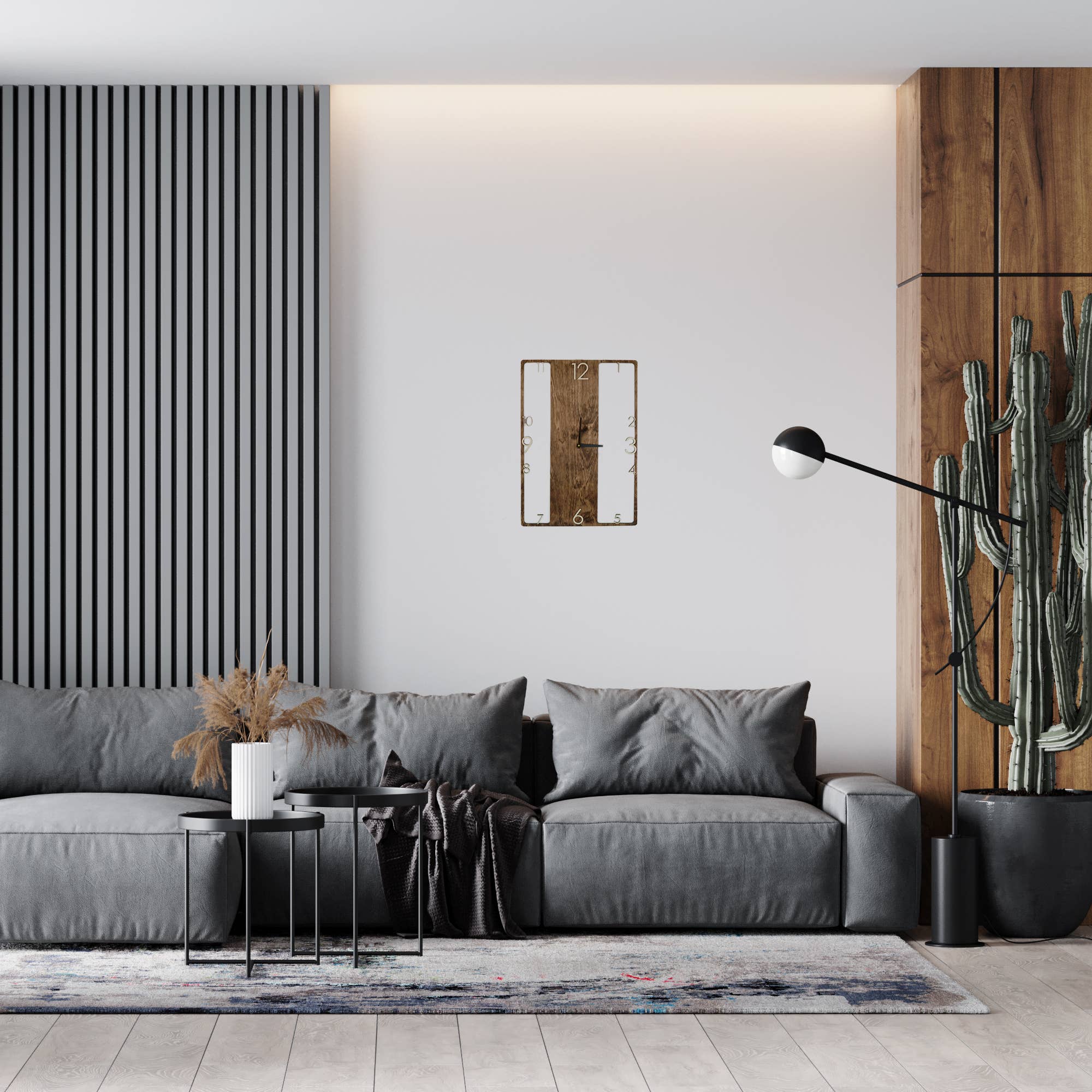 PromiDesign - Vendita all'ingrosso Orologi da parete - Grande orologio da parete rettangolare verticale in legno12