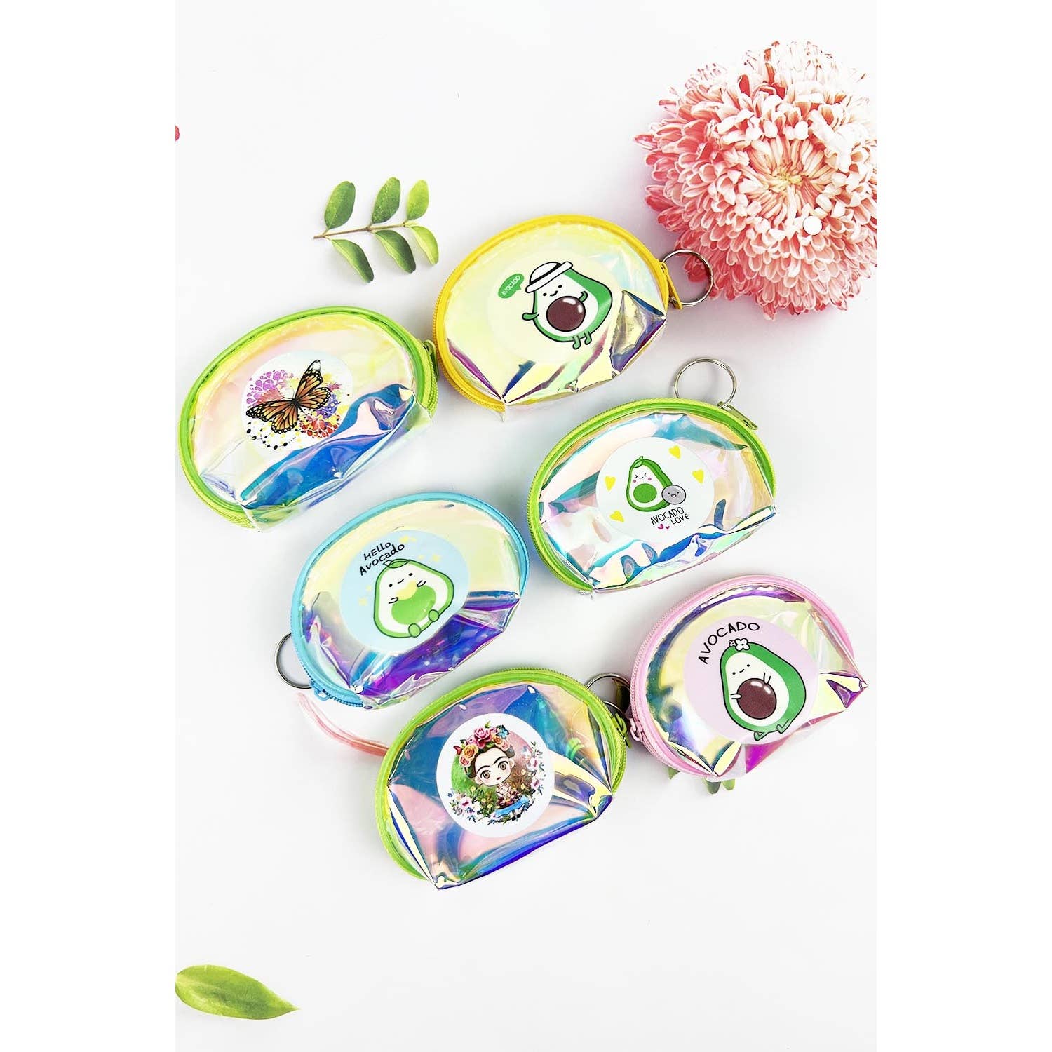 ASSORTED AVOCADO VINYL POUCH COIN PURSE WITH ZIPPER for wholesale on Faire3