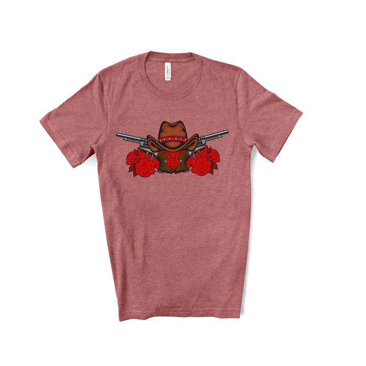 Tidal Colors - Vendita all'ingrosso Maglietta stampata - Donna - Maglietta Cowboy Rose6