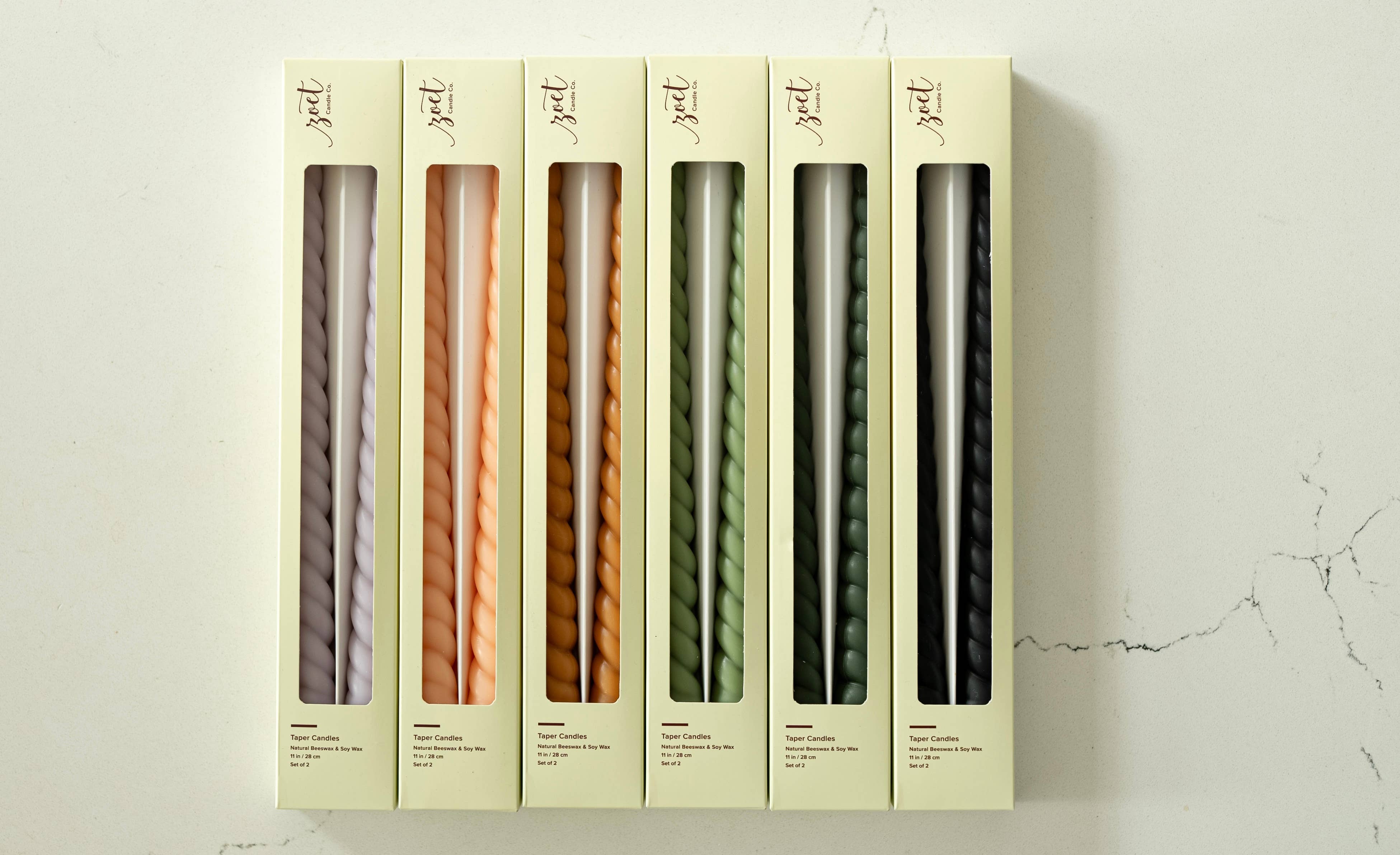 ZOETSTUDIO - Wholesale Tapered Candle/Candlestick - Holiday Twisted taper candle set - Beeswax & Soy Wax0