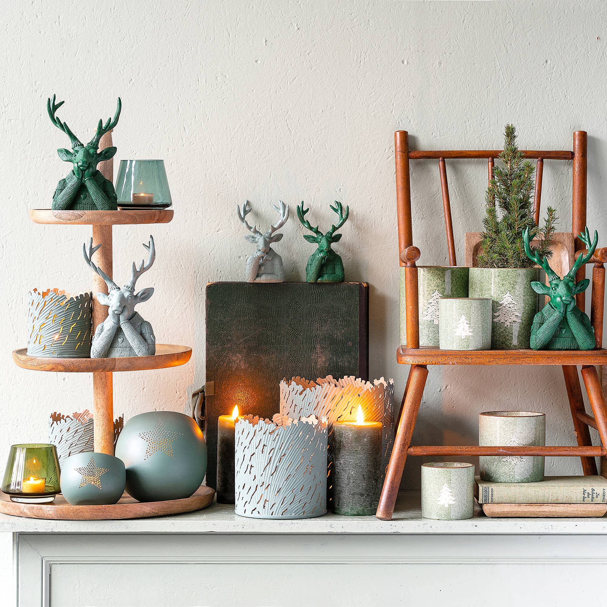 Vosteen - Wholesale Candle Holder - Odell metal lantern, set of 4, H21/15.5/13/11.5,1