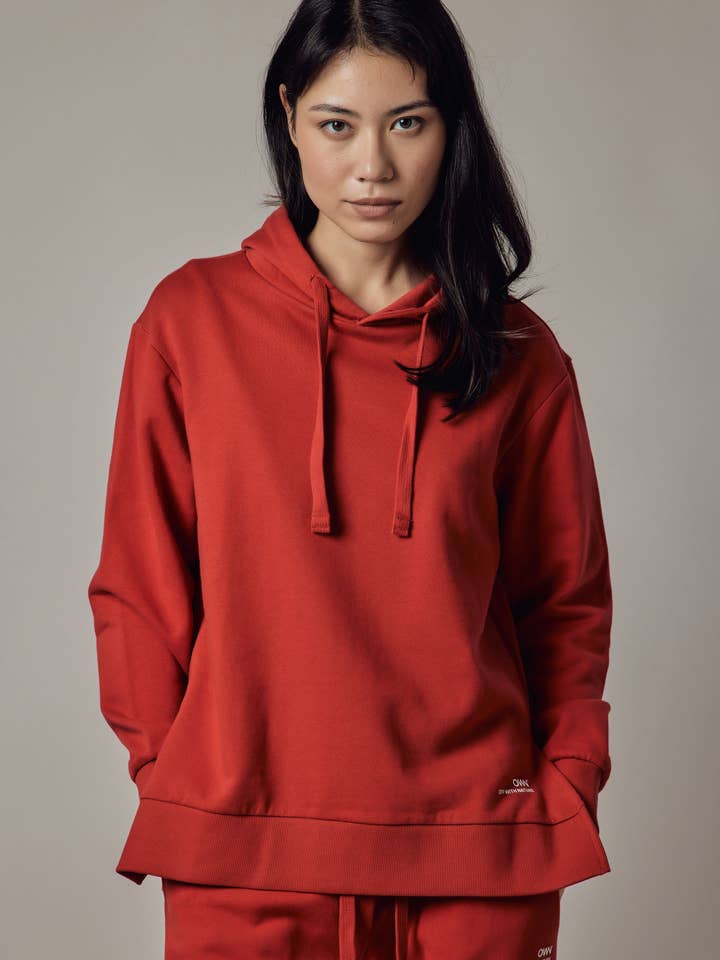Ecru Hooded Sweatshirt with Side Slits for wholesale on Faire5