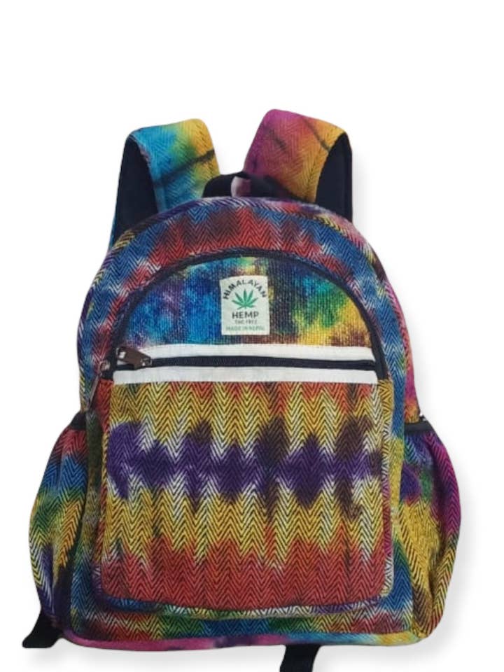 Mehrfarbiger Batikrucksack aus Baumwollhanf RIB1980 für den Großhandel von Rising International Inc