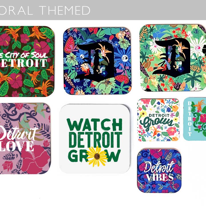 Detroit Floral Magnet - Variety Pack for wholesale by Creative Hina Design