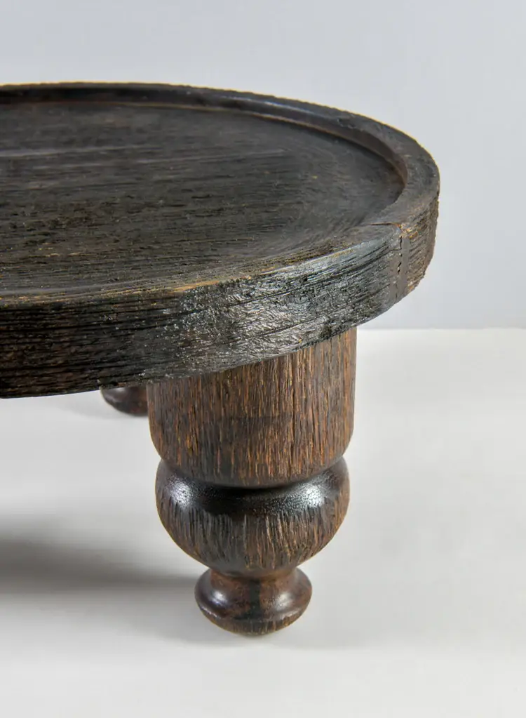 Jamali Garden - Wholesale Side Table - 14in Wide Banjara Reclaimed Look Black Rugged Wood Stand2