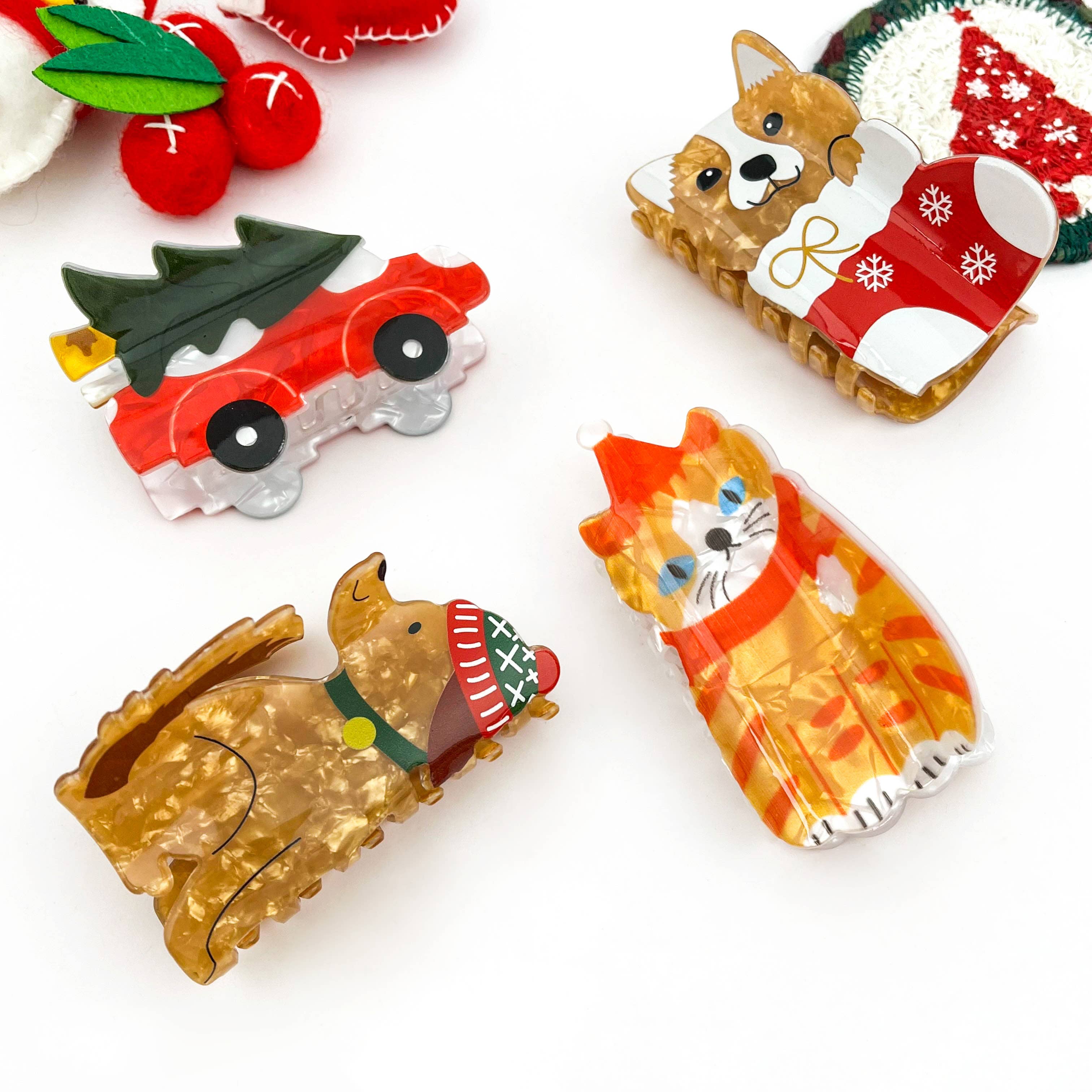 mildstyles – wholesale Hårklämma - Dam – Julfestlig akryltryckt hårklämma9