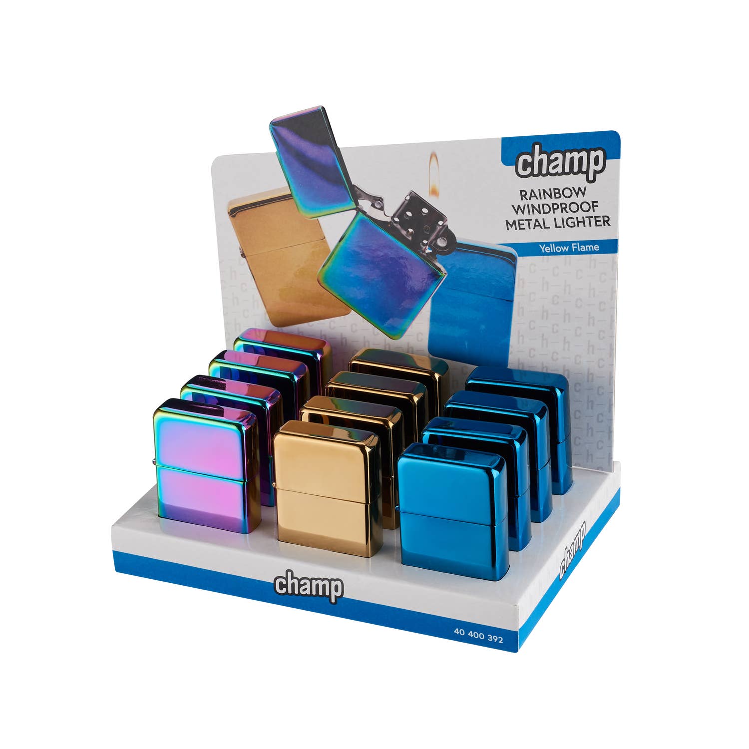 Champ by Polyflame - Vente Briquets - PROF BRIQUET METAL RAINBOW A PIERRE  1