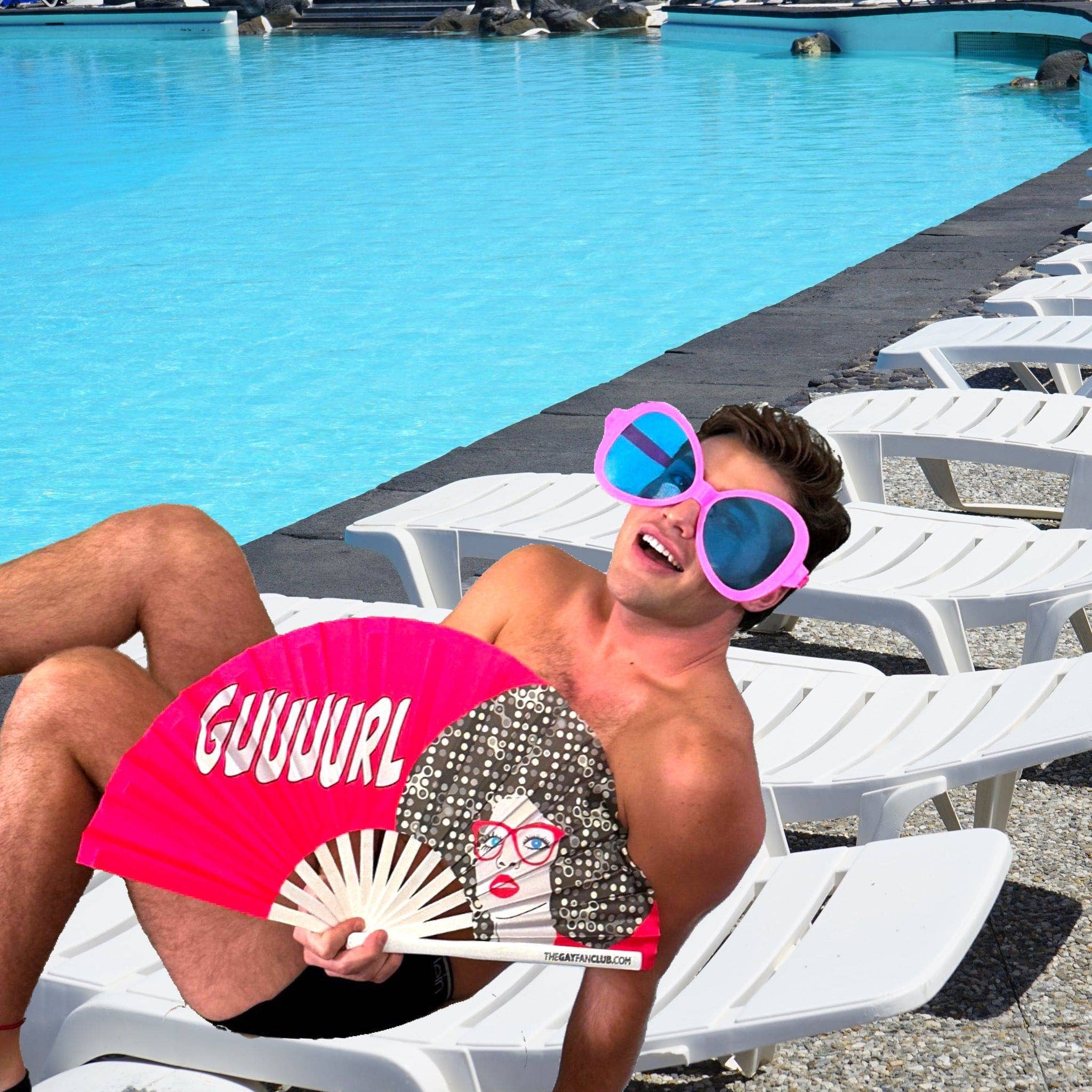 The Gay Fan Club - Wholesale Handheld Folding Fan - Gurl Fan (UV)6