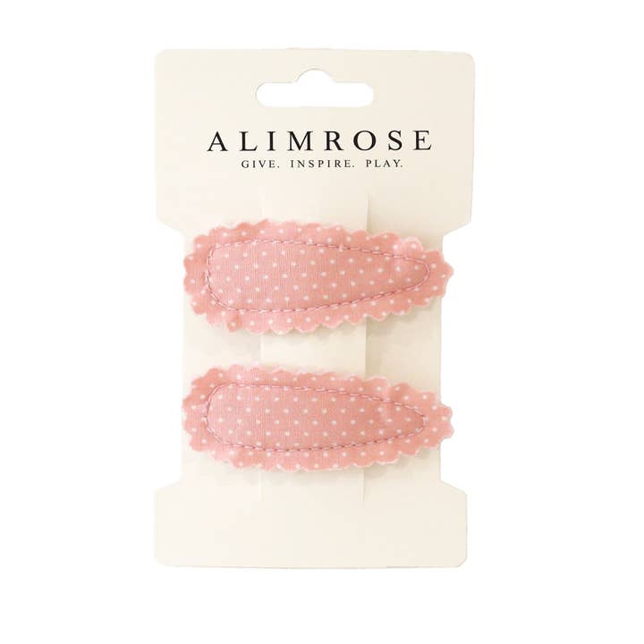 Set de pinzas para el pelo Pink White Spot para venta al por mayor de Alimrose
