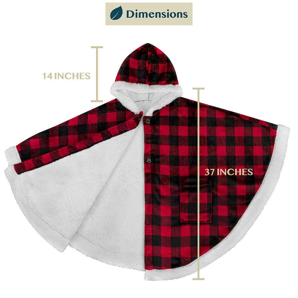 Pavilia – wholesale Poncho – Women's – Angel Wrap Hoodie Sherpa Poncho Blanket26