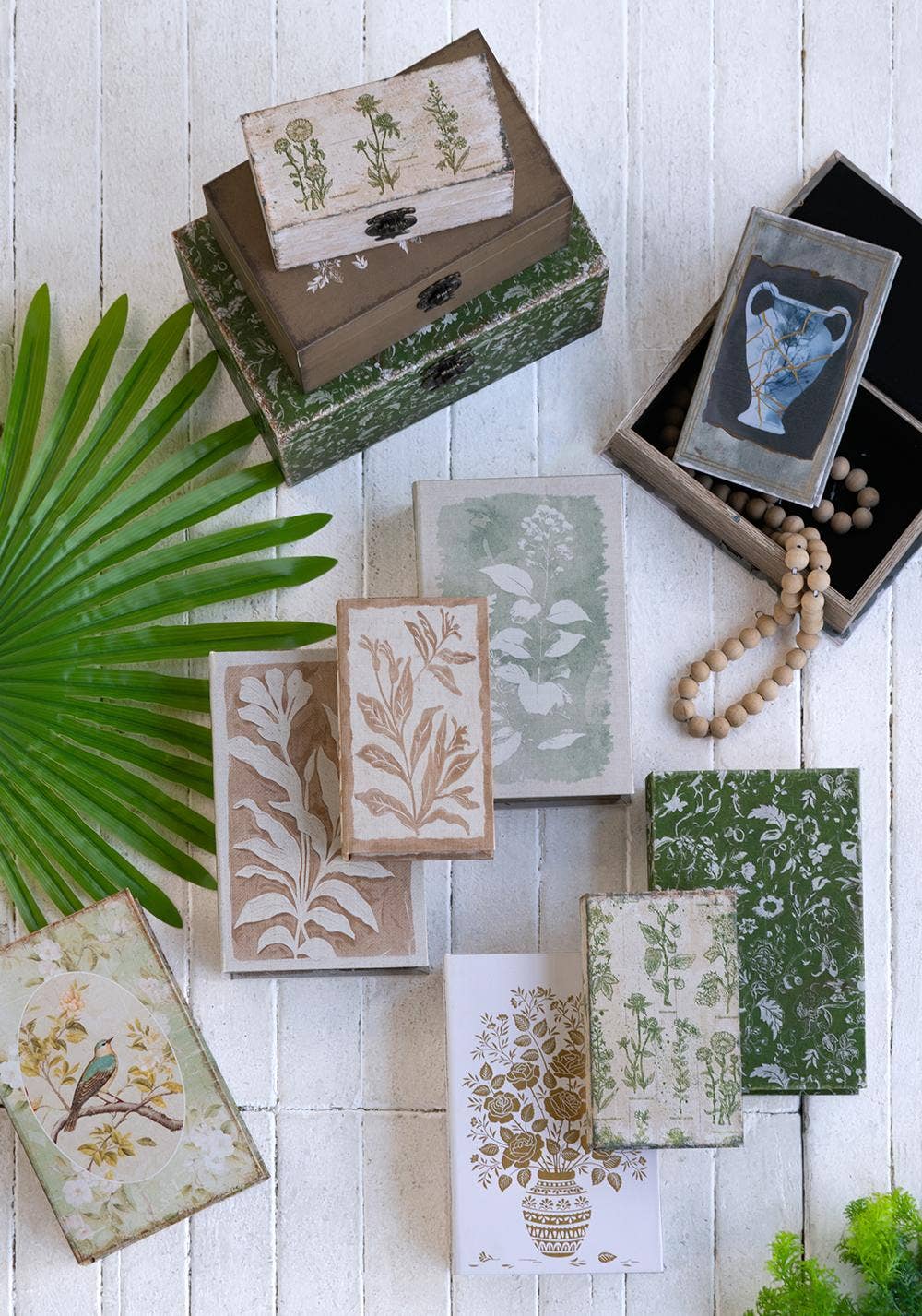 A&B Home Group Inc. - Wholesale Decorative Box - S/2 Coastal Wave Book Storage Boxes2