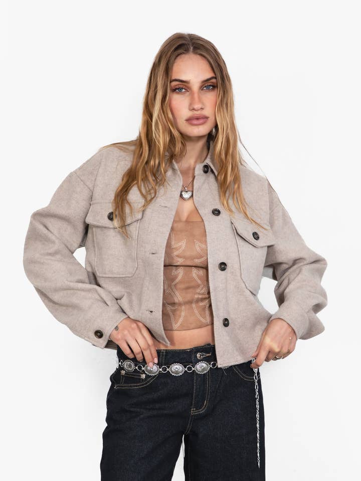 WOOLIE Giacca Corta in Finta Lana con Colletto per la vendita all'ingrosso da parte di TICTOC