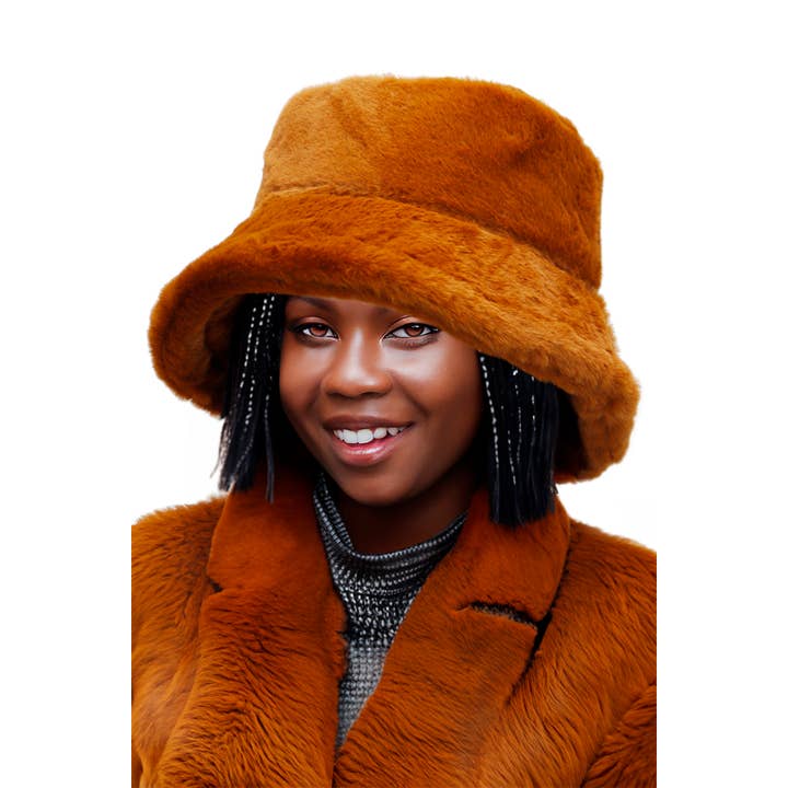 Cap Zone - Wholesale Bucket Hat - Women's - Oversized Fluffy Faux Fur Bucket Hat2