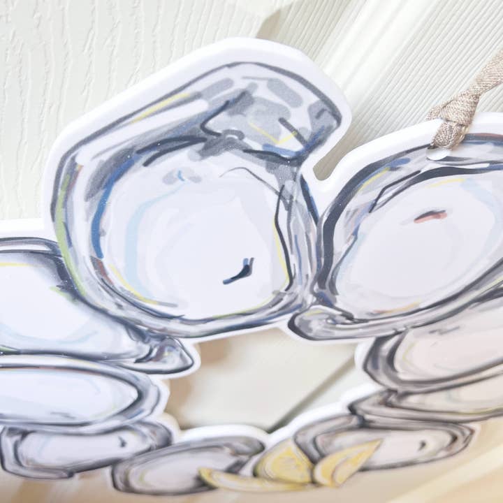 Home Malone – Engroshandel Dørophæng – Oyster Wreath Door Hanger - Coastal Seafood Outdoor Decor2