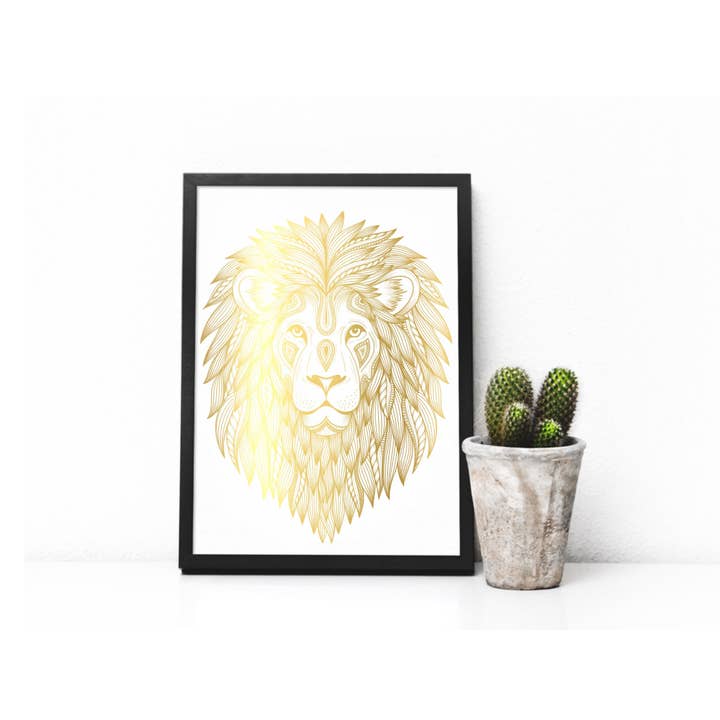 Lion Foil Print for wholesale by Cooper Calligraphy Art